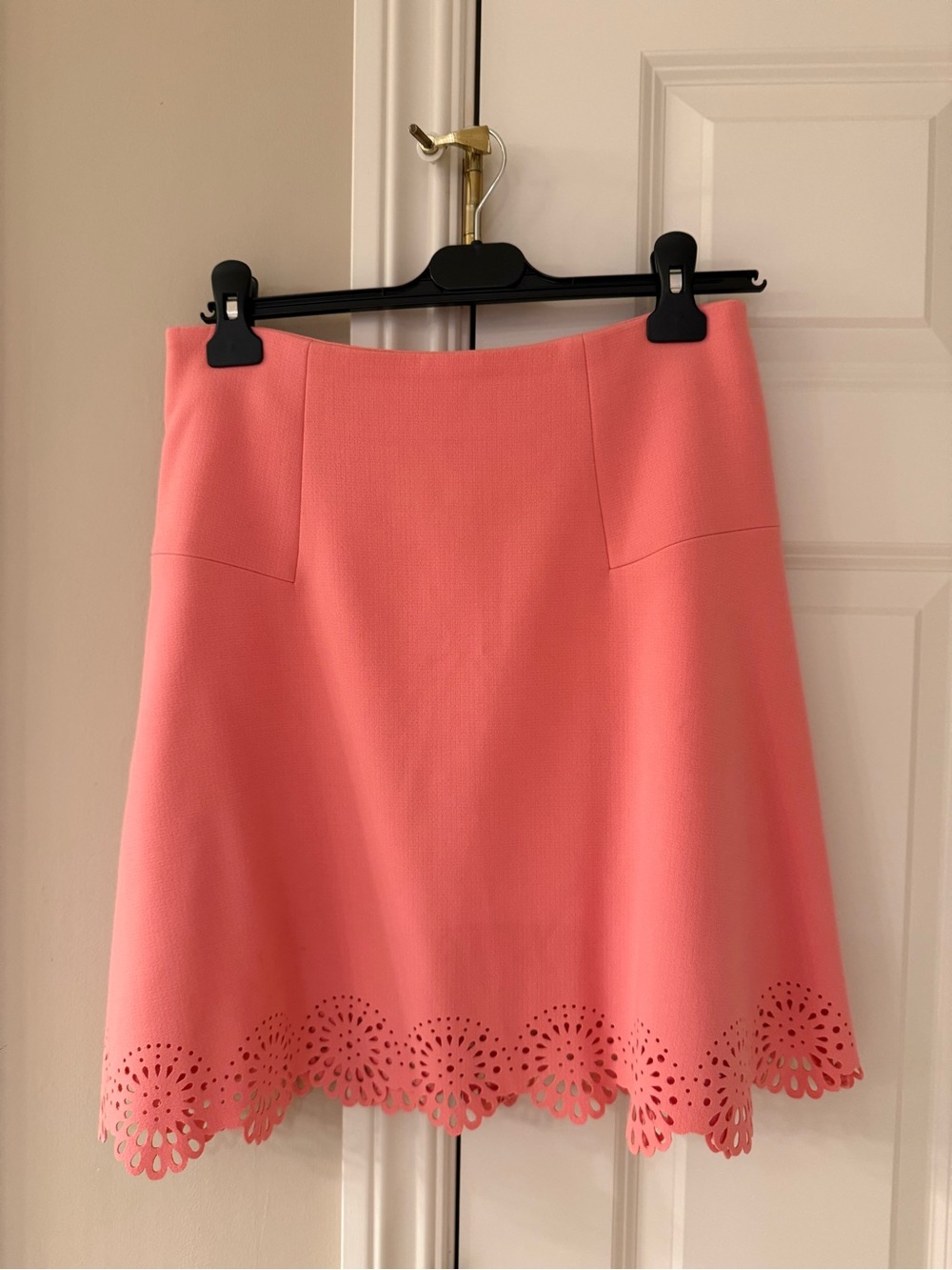 LOFT Coral A-Line Skirt with Laser-Cut Hem